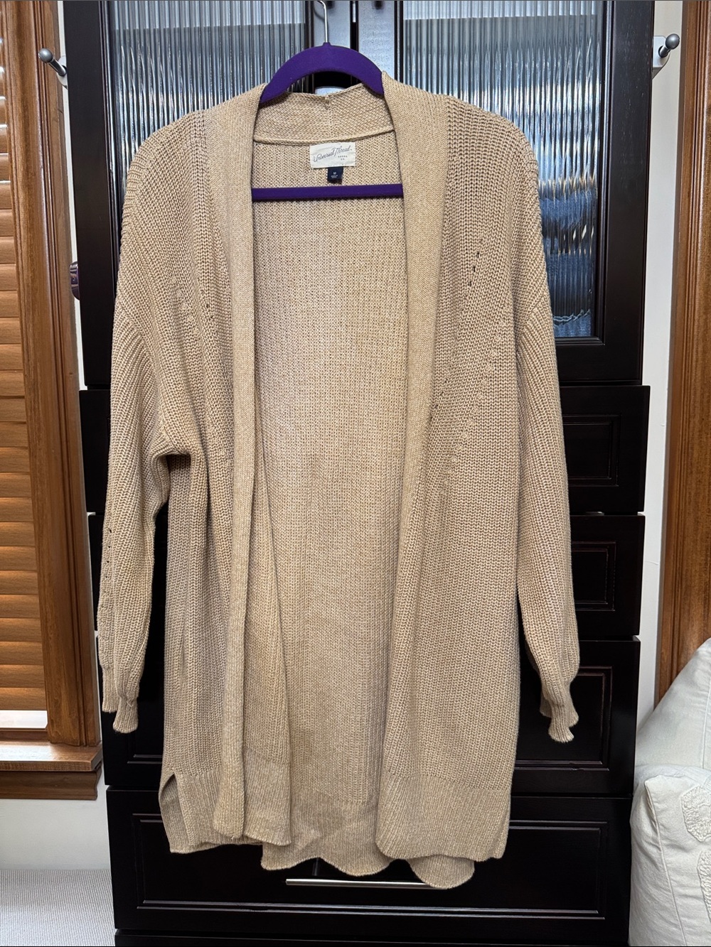 Universal Thread Open-Front Tan Long Cardigan